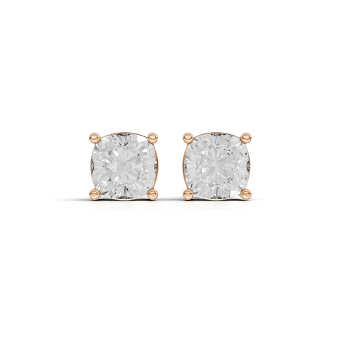 1.50 Ct Each Cushion Cut Four-Prong Lab Diamond Stud