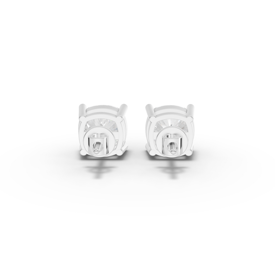 1.50 Ct Each Cushion Cut Four-Prong Lab Diamond Stud