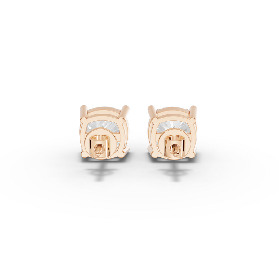 1.50 Ct Each Cushion Cut Four-Prong Lab Diamond Stud