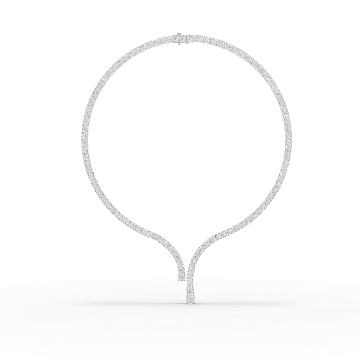 32.20 Ct Round Lab Diamond Y-Drop Tennis Necklace