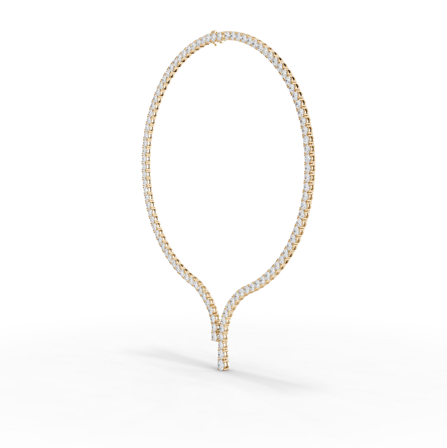 32.20 Ct Round Lab Diamond Y-Drop Tennis Necklace