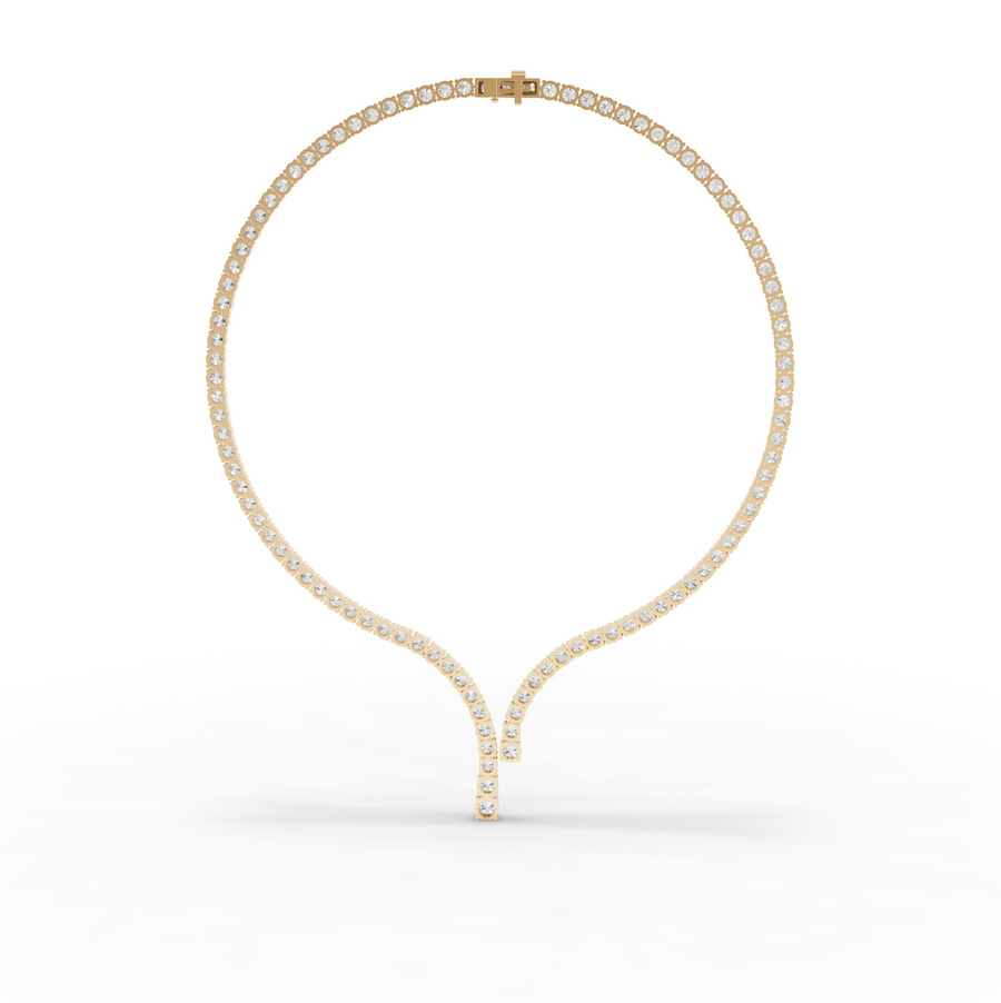 32.20 Ct Round Lab Diamond Y-Drop Tennis Necklace
