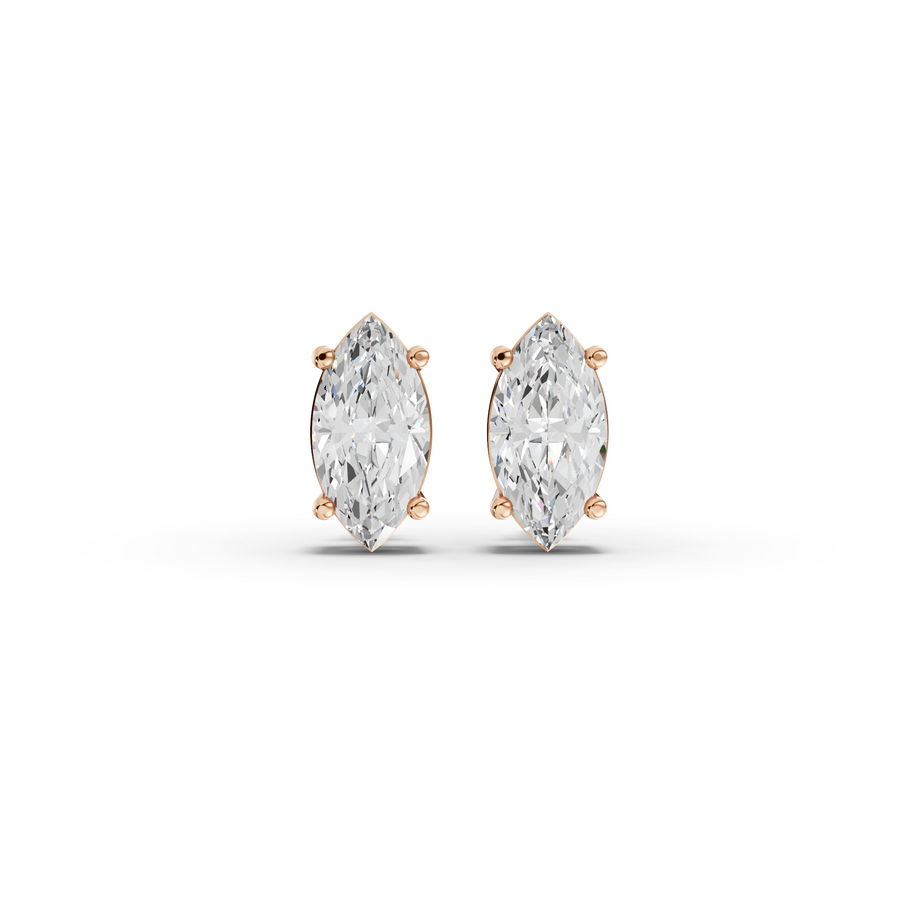 1.50 Ct Each Marquise Lab Diamond Solitaire Stud