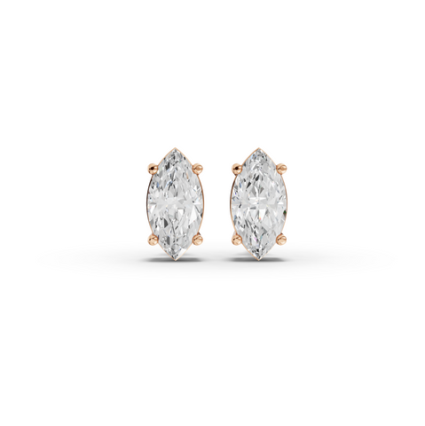 1.50 Ct Each Marquise Lab Diamond Solitaire Stud