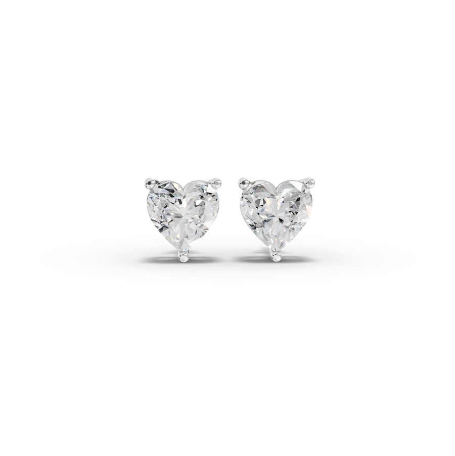 1.50 Ct Each Heart Lab Diamond Solitaire Stud