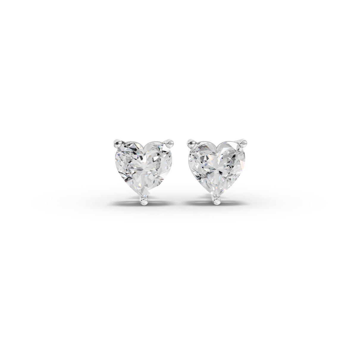 1.50 Ct Each Heart Lab Diamond Solitaire Stud