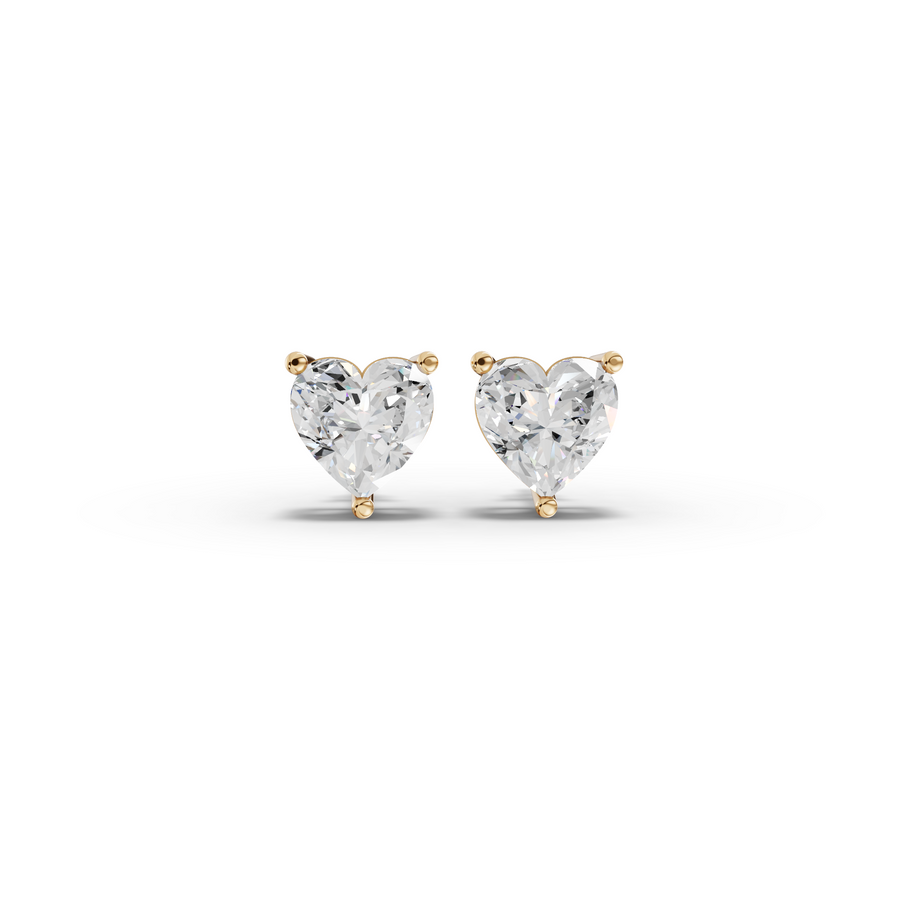 1.50 Ct Each Heart Lab Diamond Solitaire Stud