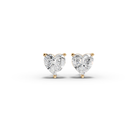 1.50 Ct Each Heart Lab Diamond Solitaire Stud