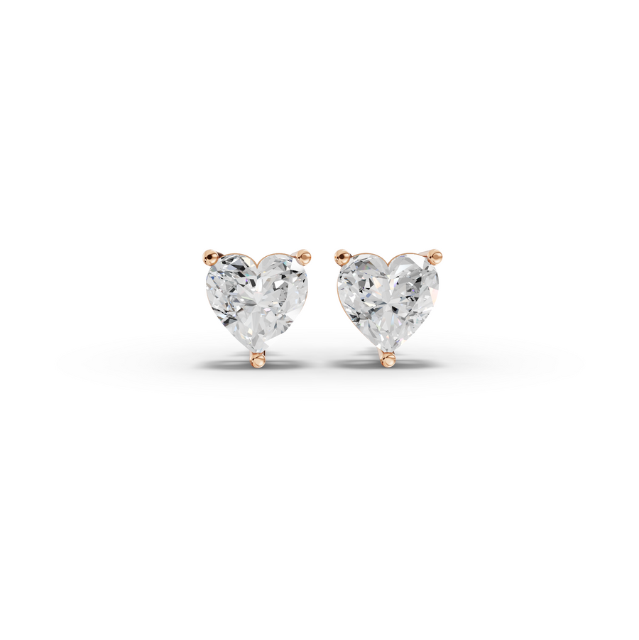 1.50 Ct Each Heart Lab Diamond Solitaire Stud