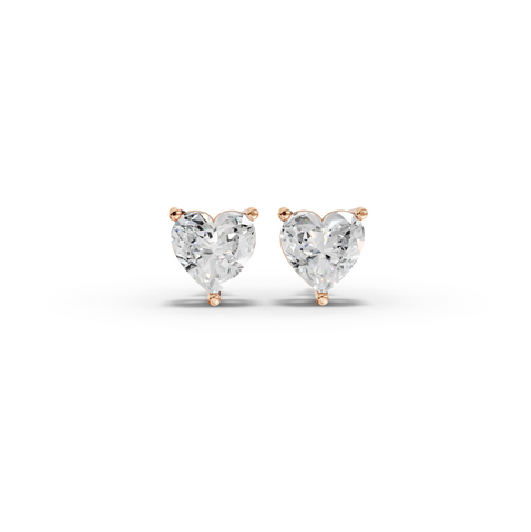 1.50 Ct Each Heart Lab Diamond Solitaire Stud