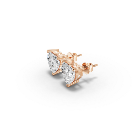 1.50 Ct Each Heart Lab Diamond Solitaire Stud