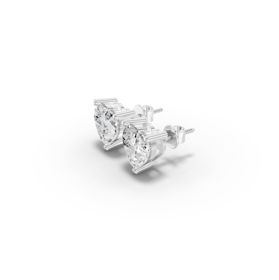 1.50 Ct Each Heart Lab Diamond Solitaire Stud