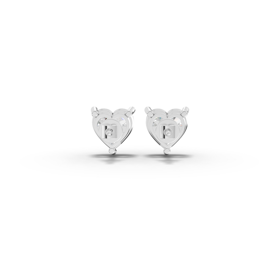 1.50 Ct Each Heart Lab Diamond Solitaire Stud