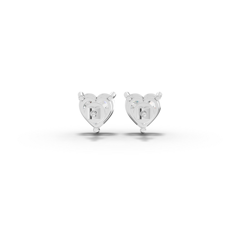 1.50 Ct Each Heart Lab Diamond Solitaire Stud