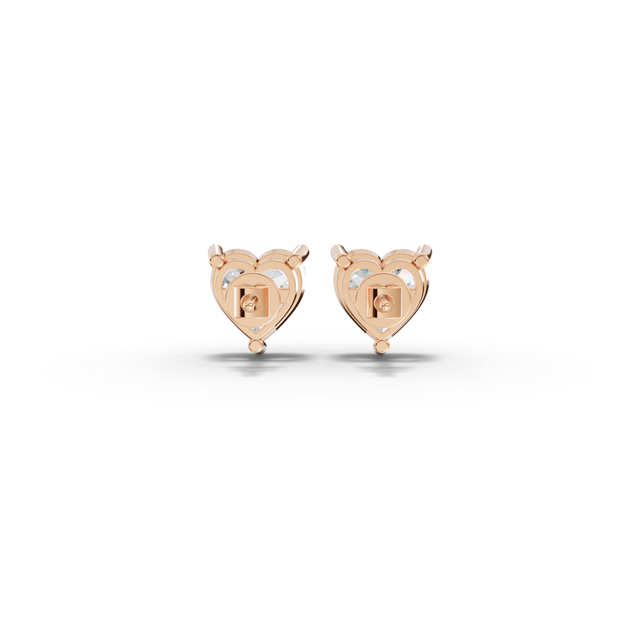 1.50 Ct Each Heart Lab Diamond Solitaire Stud