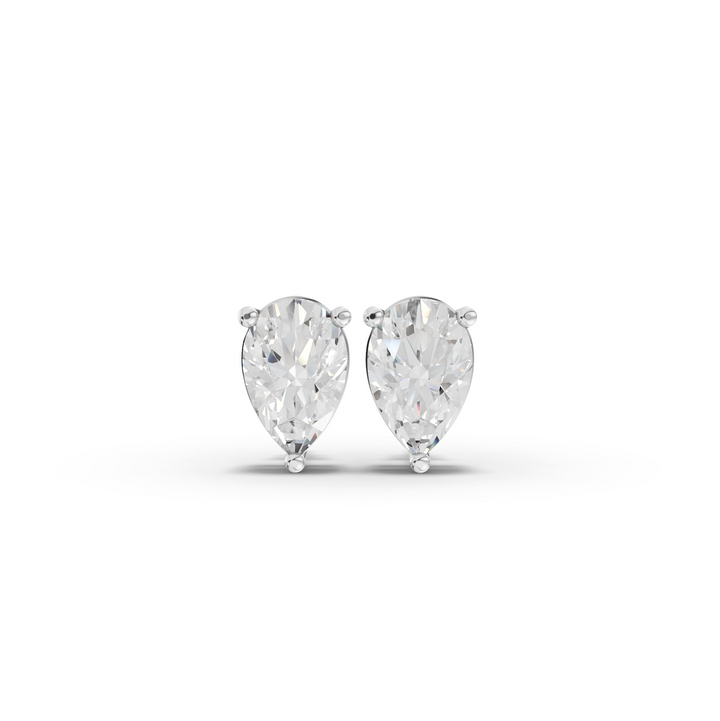 1.50 Ct Each Pear Lab Diamond Solitaire Stud