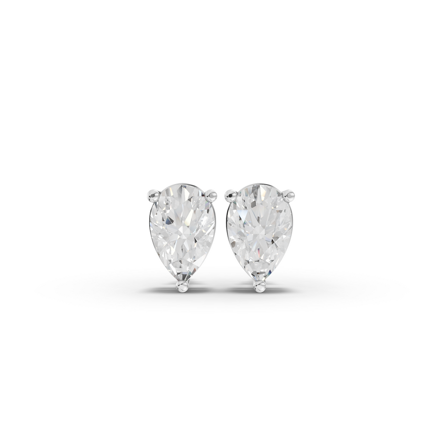 1.50 Ct Each Pear Lab Diamond Solitaire Stud