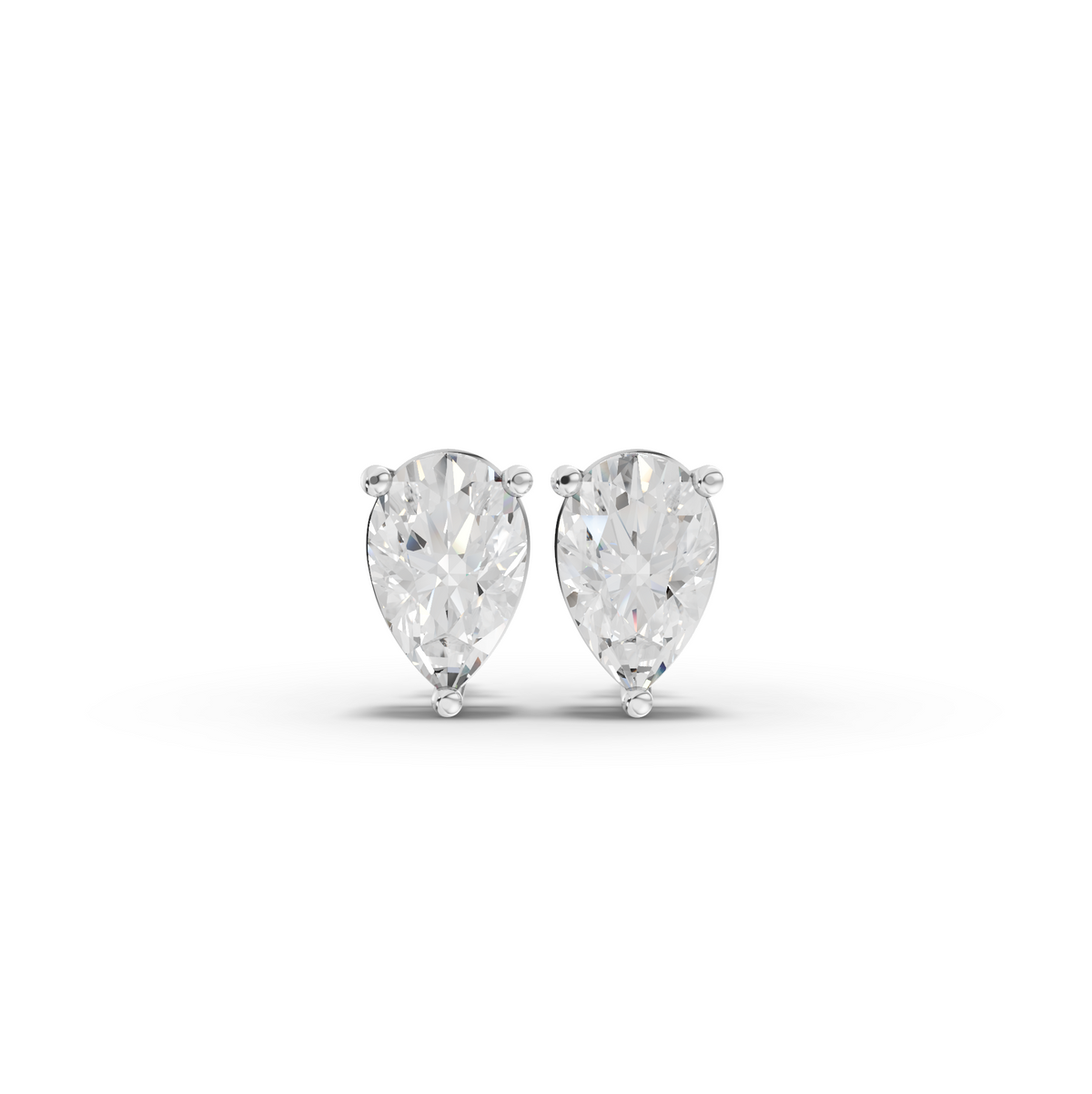 1.50 Ct Each Pear Lab Diamond Solitaire Stud