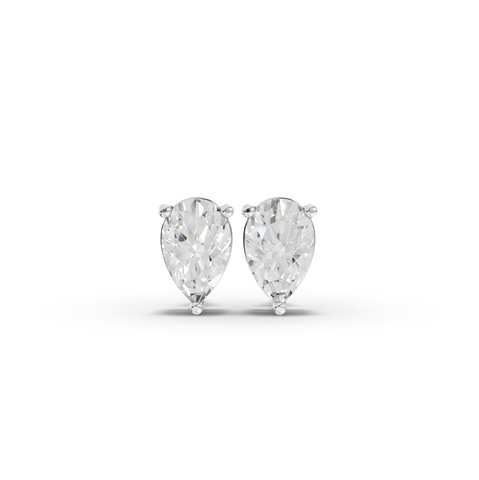1.50 Ct Each Pear Lab Diamond Solitaire Stud