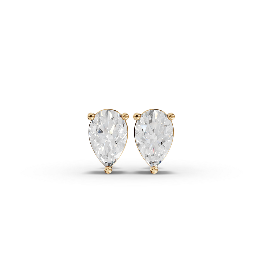 1.50 Ct Each Pear Lab Diamond Solitaire Stud