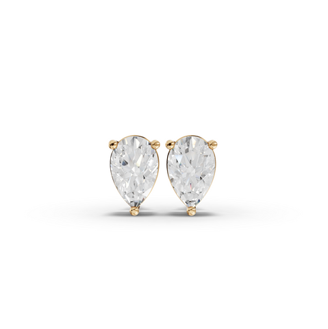 1.50 Ct Each Pear Lab Diamond Solitaire Stud