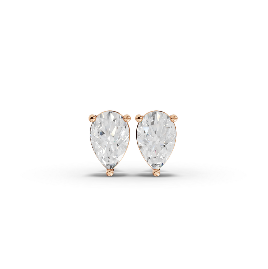 1.50 Ct Each Pear Lab Diamond Solitaire Stud