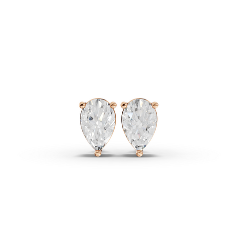 1.50 Ct Each Pear Lab Diamond Solitaire Stud