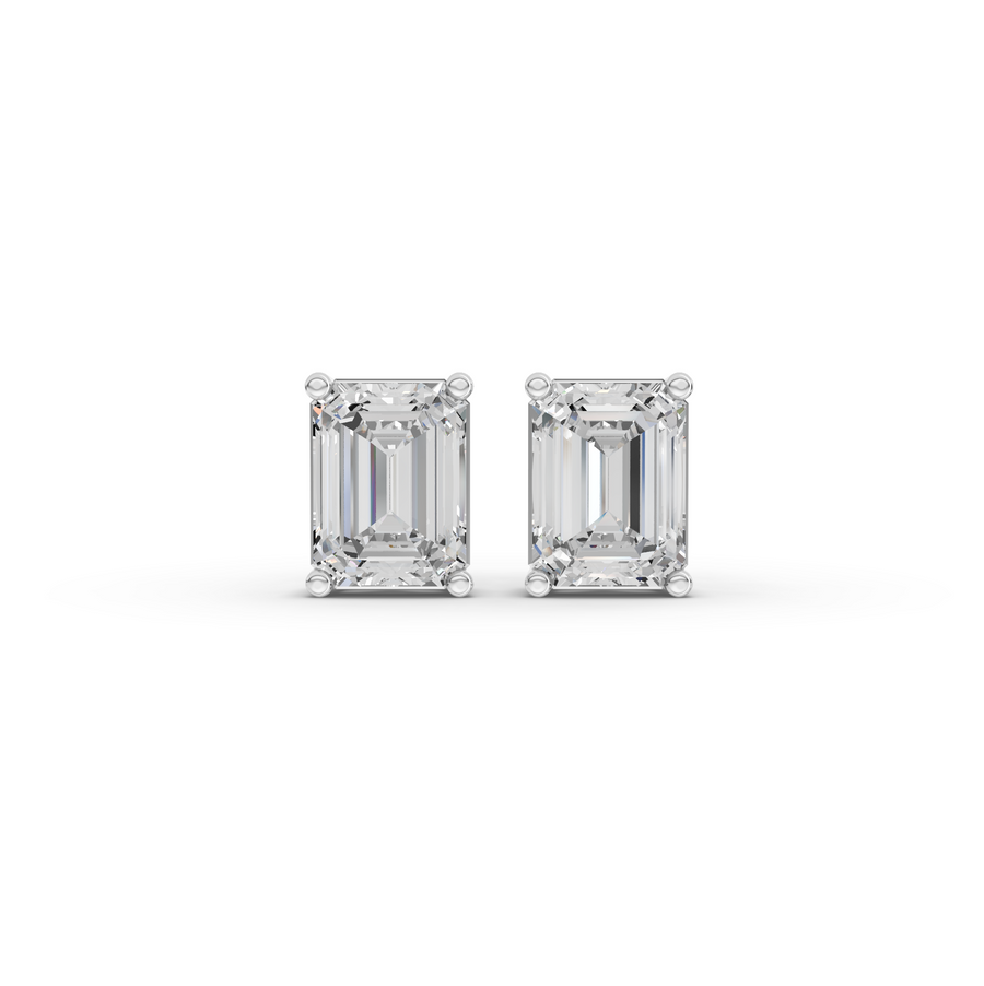 1.50 Ct Each Emerald Lab Diamond Solitaire Stud