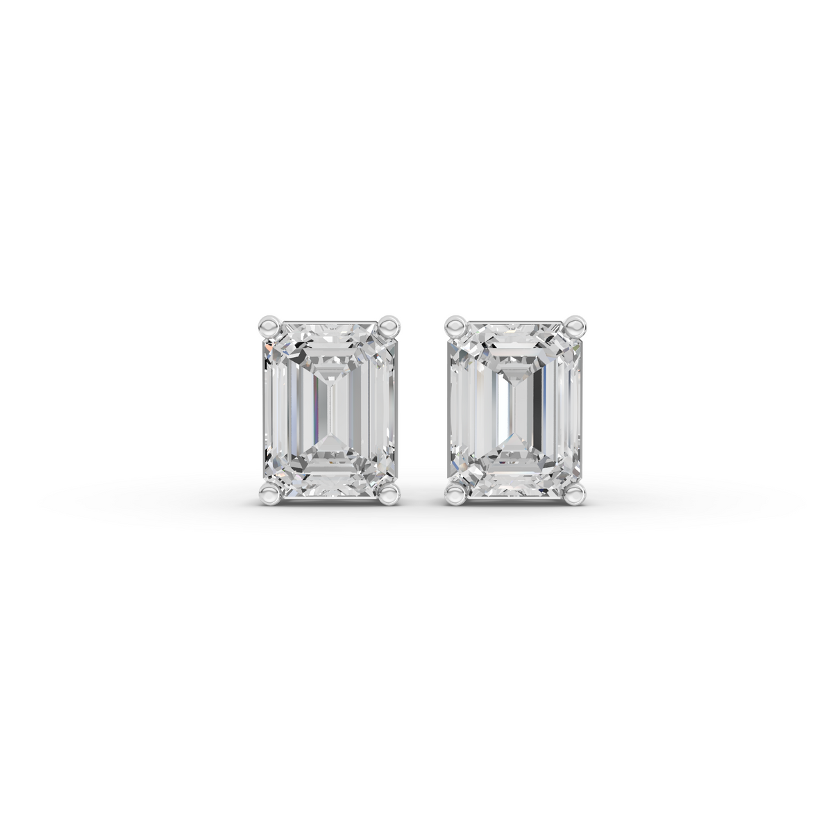 1.50 Ct Each Emerald Lab Diamond Solitaire Stud