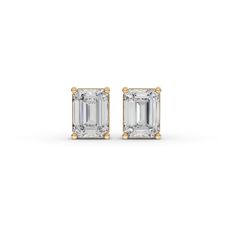 1.50 Ct Each Emerald Lab Diamond Solitaire Stud