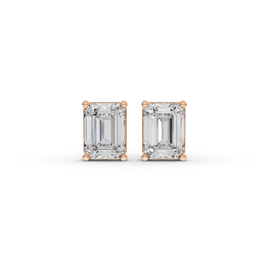 1.50 Ct Each Emerald Lab Diamond Solitaire Stud