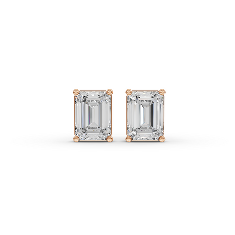 1.50 Ct Each Emerald Lab Diamond Solitaire Stud