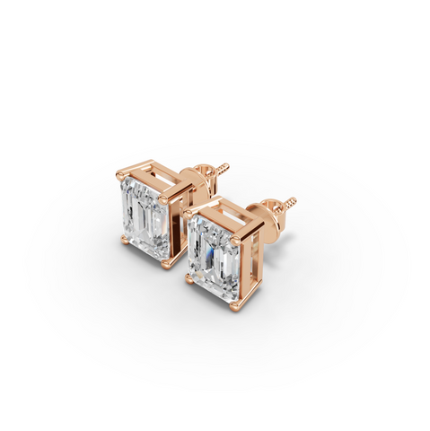 1.50 Ct Each Emerald Lab Diamond Solitaire Stud