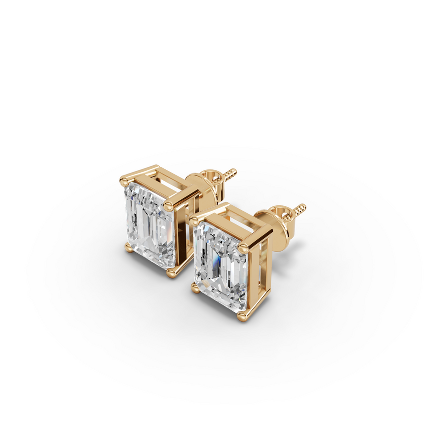 1.50 Ct Each Emerald Lab Diamond Solitaire Stud