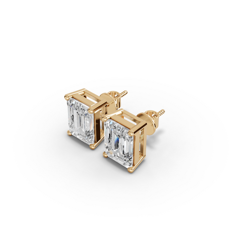 1.50 Ct Each Emerald Lab Diamond Solitaire Stud
