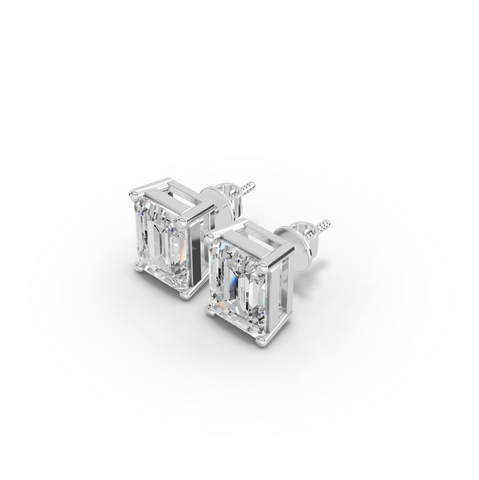 1.50 Ct Each Emerald Lab Diamond Solitaire Stud