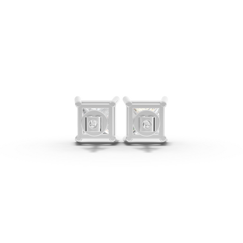 1.50 Ct Each Princess Lab Diamond Solitaire Stud