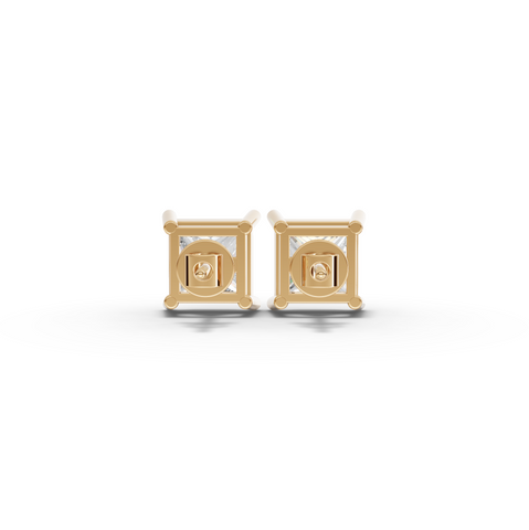1.50 Ct Each Princess Lab Diamond Solitaire Stud