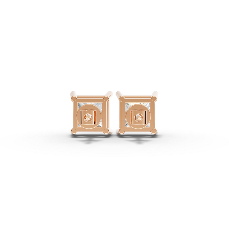 1.50 Ct Each Princess Lab Diamond Solitaire Stud