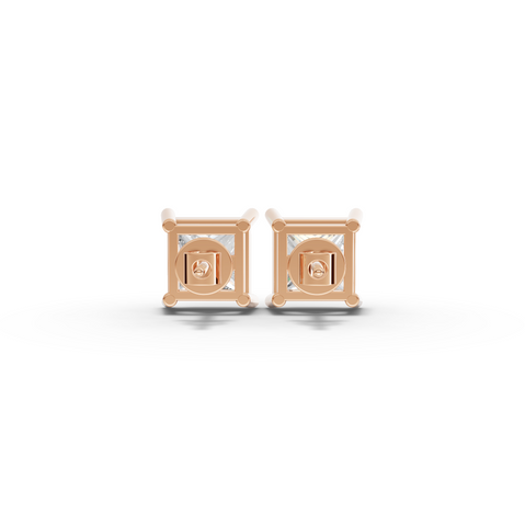 1.50 Ct Each Princess Lab Diamond Solitaire Stud