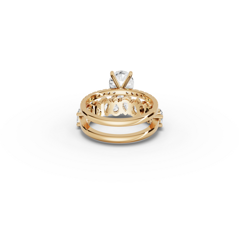 3.56 Ct Pear Solitaire Lab Diamond Bridal Ring Set
