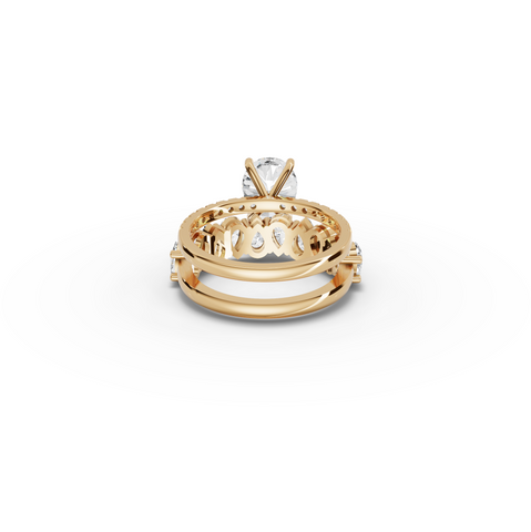 3.56 Ct Pear Solitaire Lab Diamond Bridal Ring Set