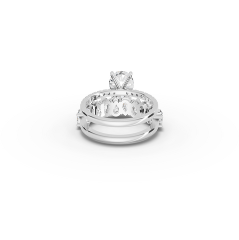 3.56 Ct Pear Solitaire Lab Diamond Bridal Ring Set