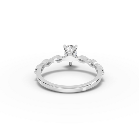 0.81 Ct Pear Lab Diamond Marquise Side Stone Ring