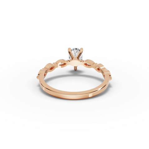0.81 Ct Pear Lab Diamond Marquise Side Stone Ring