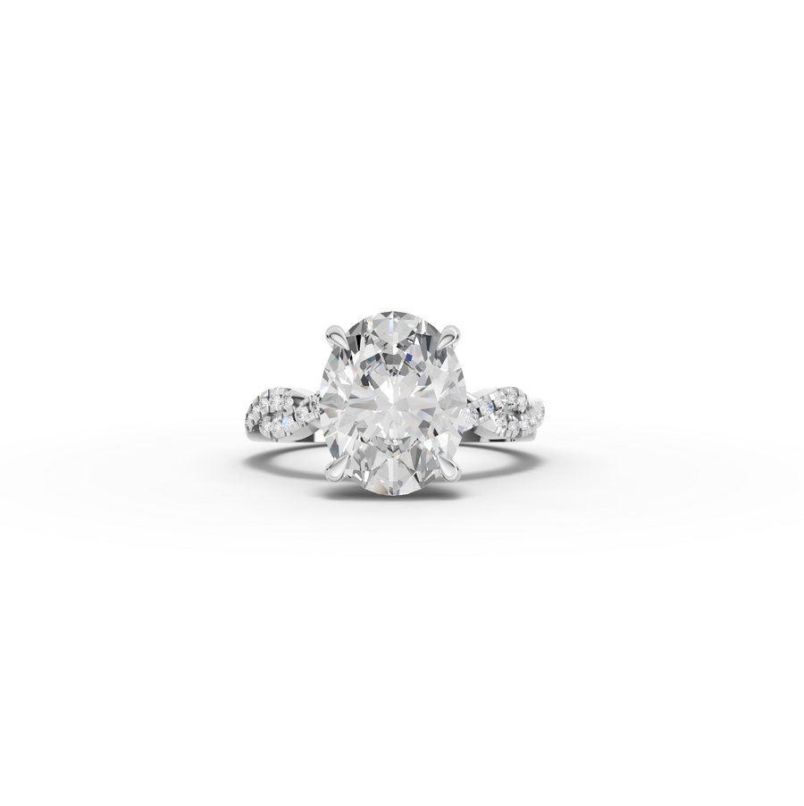 2.19 Ct Oval Lab Diamond Infinity Pavé Engagement Ring