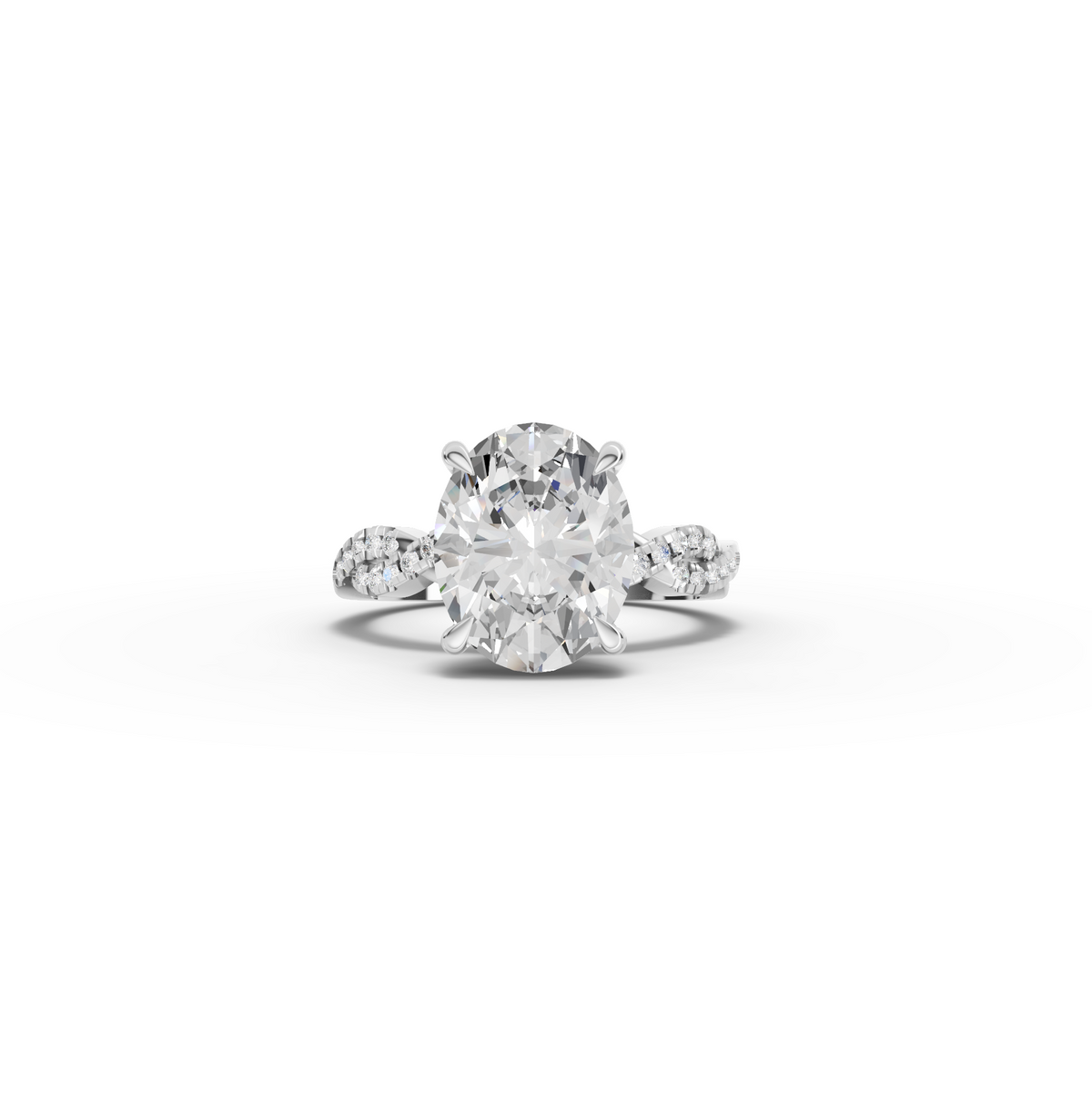 2.19 Ct Oval Lab Diamond Infinity Pavé Engagement Ring