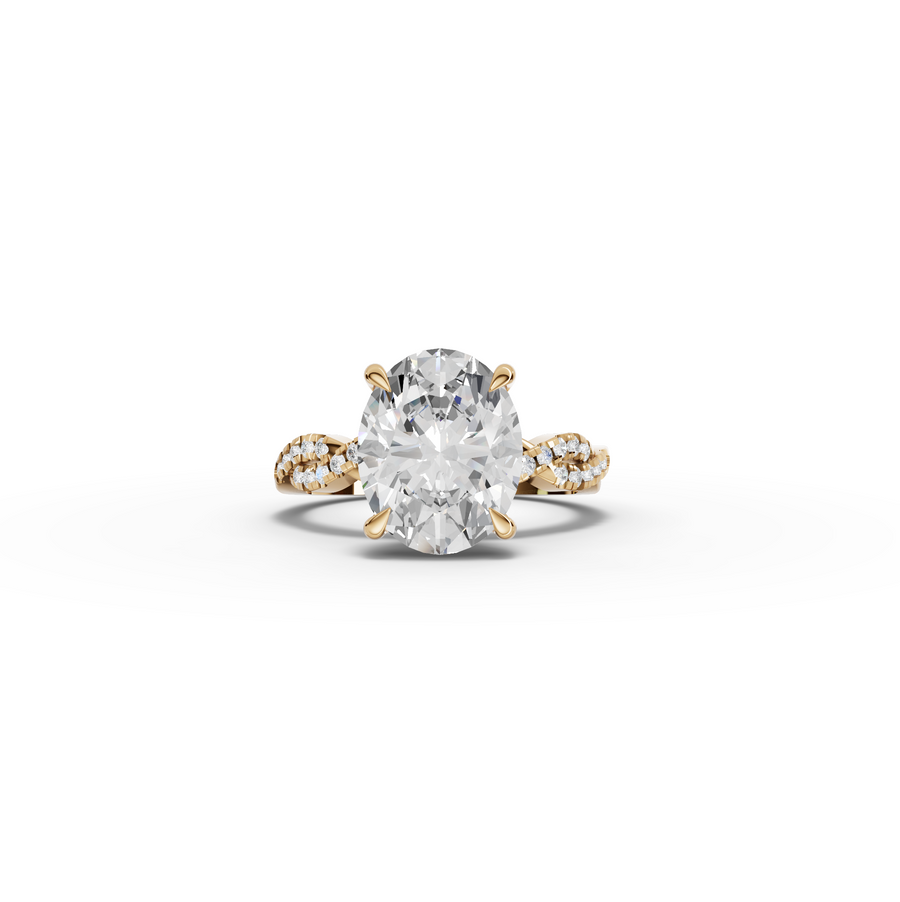 2.19 Ct Oval Lab Diamond Infinity Pavé Engagement Ring