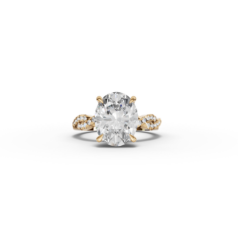 2.19 Ct Oval Lab Diamond Infinity Pavé Engagement Ring