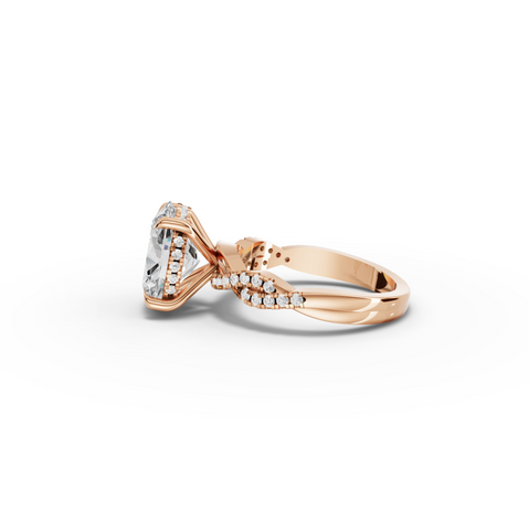 2.19 Ct Oval Lab Diamond Infinity Pavé Engagement Ring